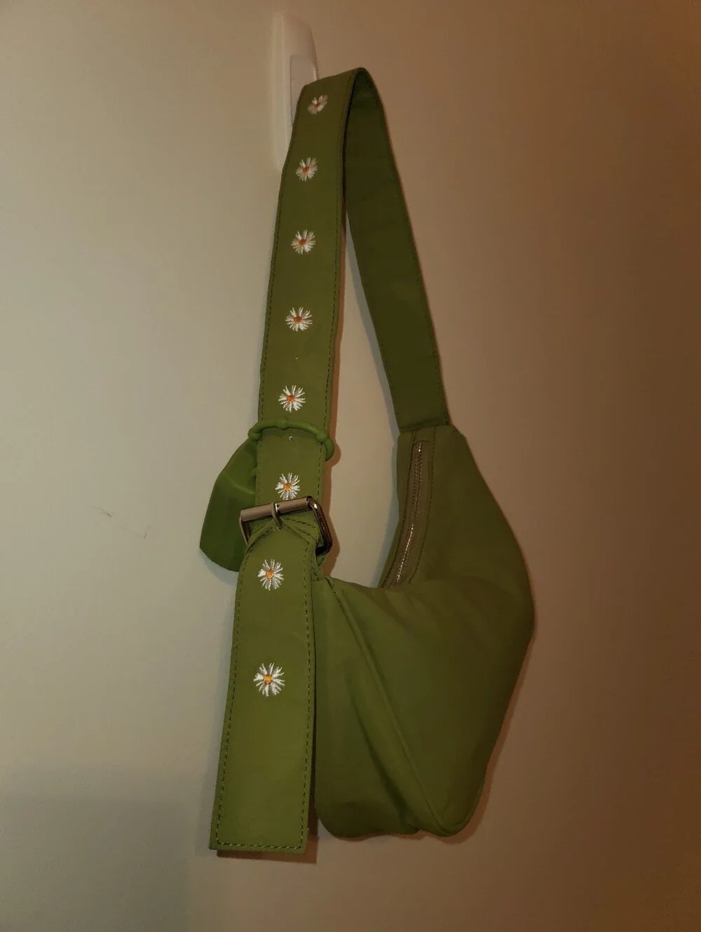 Wild Fable Green White Daisy-Embroidered Fabric Mini Shoulder Bag - Lime Green
